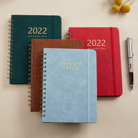 Agenda hebdomadaire 2027 pour le bureau et les études, carnet A5 en cuir avec reliure spirale, planificateur mensuel