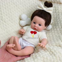 Mini taille 13 "Silicone bébé poupées visage potelé avec des cheveux enracinés à la main enfants accessoires de jouets interactifs