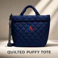 Grand sac à bandoulière matelassé et rembourré en nylon recyclé imperméable pour femme avec sangle réglable – Direct Usine