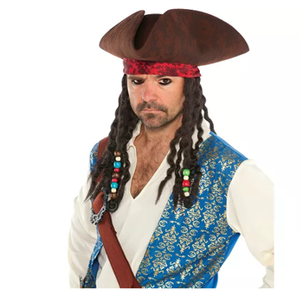 Cappello da <span class=keywords><strong>pirata</strong></span> di vendita caldo con Dreadlocks trecce di capelli cappello da <span class=keywords><strong>pirata</strong></span> tricorno caraibico per <span class=keywords><strong>accessori</strong></span> per costumi da <span class=keywords><strong>pirata</strong></span> - Product Image 4