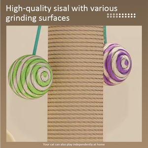 Meilleures ventes : Griffoir vertical pour chat en <span class=keywords><strong>bois</strong></span> massif, plateau tournant, cadre d'escalade anti-stress, jouet en matériaux écologiques - Product Image 4