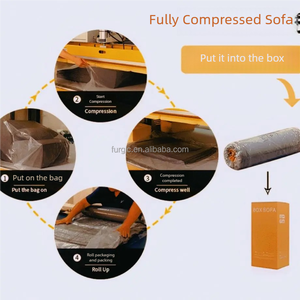 Kosteneffectieve Eenvoudige Montage Tofu Blokvorm Gecomprimeerde Slaapbank Turquoise Stof Bankstel Meubels - Product Image 5