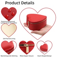 Étui de protection pour bijoux de voyage portable, durable, résistant aux rayures, élégant et luxueux, fait à la main en forme de cœur