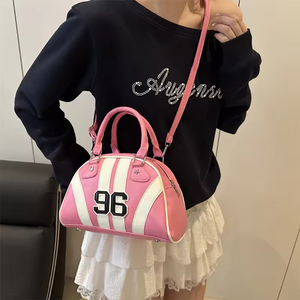 American Sports Hot Girl Style Trend Fashion Large-Capacity Casual <b>Bowling</b> Portable Women's ZIP Single Strap Cross-Body Bag - Product Image 4