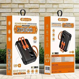 Banco de energía portátil de 20000mAh al por mayor, cable integrado de alta capacidad, pantalla LED, carga rápida para uso móvil en exteriores - Product Image 6