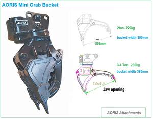 Mini Escavatore AORIS 1.5-3.5 Tonnellate con Benna Rotante, Apertura Massima della Mandibola 852mm, Cilindro Principale, Garanzia 1 Anno, Certificazione CE - Product Image 2
