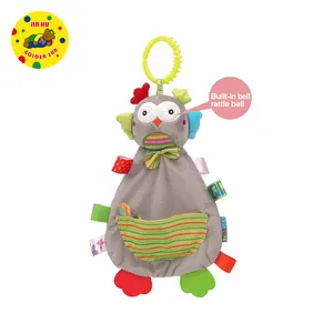 婴儿玩具大牙胶动作人物小狗兔子舒适娃娃带戒指纸婴儿车挂片