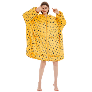 Custom <strong>Snuggle</strong> Flannel Fleece Anime Blanket <strong>Hoodie</strong> Cozy Long Sleeve Polyester in Modern Korean Style for Women and <strong>Men</strong> - Product Image 4