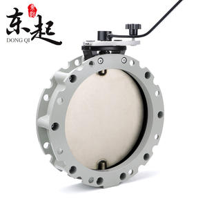 Válvula de Mariposa de Acero Inoxidable Dongqi, de Brida Simple o Doble, Manual, con Manija de Turbina para Polvo y Agua, para Plantas Mezcladoras de Cemento - Product Image 2