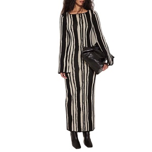 New Arrival Fashion Custom Wide Sleeve Knitted <strong>Maxi</strong> <strong>Dress</strong> Flared Long Sleeves Bodycon Women's <strong>Dress</strong> Spring Autumn Casual Wear - Product Image 5