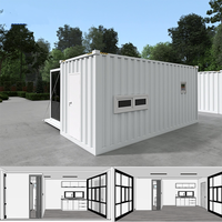 Maison de conteneur préfabriquée de luxe de 20 pieds, pliable pour le transport, bureau extensible avec design moderne