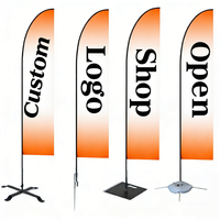 Drapeaux promotionnels en polyester sur mesure, 3 m, imprimés recto-verso, ruban d'animation, drapeau et bannière promotionnels