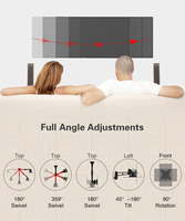 Support tv pivotant et rotatif, petit moniteur inclinable, montage mural