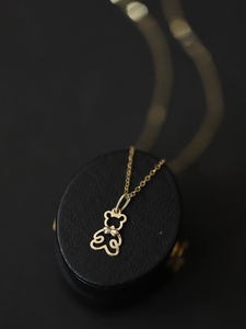 สร้อยคอทองคำ9K พร้อมโบว์น่ารักและสร้อยข้อมือดีไซน์รูปหมีตัวเล็กๆจี้ห้อยคอ Kj448สวยและจี้ทรงเสน่ห์ - Product Image 5