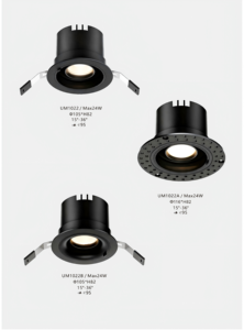 Luz de Techo LED COB Empotrada con Control Inteligente de Intensidad, Redonda, Giratoria, de Aluminio, para Hogar, Hotel, Apartamento - Product Image 4