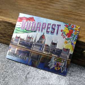 Luxury Custom Design Hungary Souvenir Gifts Magnet Shiny Budapest Souvenir Fridge Magnet - Product Image 4