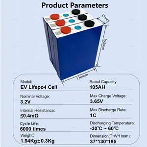 Xiho Ev 3.2V 105Ah ปล่อย 3C LiFePO4 แบตเตอรี่ 105Ah 3.2V แบตเตอรี่ลิเธียมไอออนสําหรับระบบพลังงานแสงอาทิตย์ - Product Image 2
