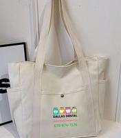 Sac fourre-tout en toile de coton réutilisable, grande capacité, durable, de haute qualité, 12 oz, avec logo imprimé en sérigraphie, motif géométrique