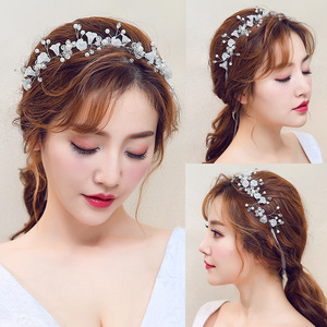 Diadème de <span class=keywords><strong>mariée</strong></span> Jingying, fleurs en cristal, accessoires pour <span class=keywords><strong>cheveux</strong></span>, style coréen, bande courte 2020, super féerique, magnifique robe de <span class=keywords><strong>mariée</strong></span> - Product Image 2