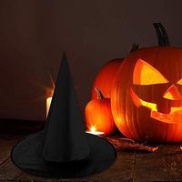 Sombrero de bruja negro, accesorio de disfraz de Halloween, sombrero de mago puntiagudo, sombreros de brujas de fiesta para niños y adultos, decoración de Halloween