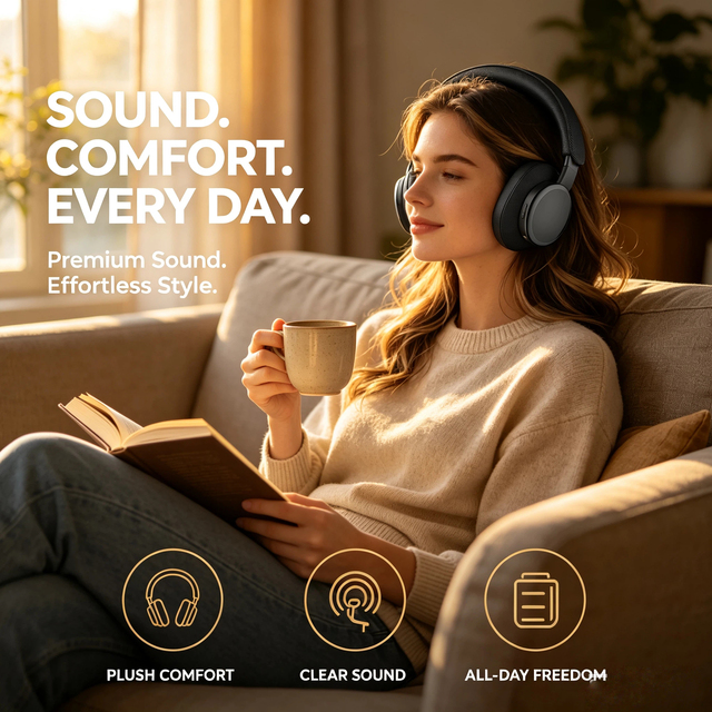 Wireless for 5.4 Over-Ear Headphones ANC LDAC IPX4 Waterproof Type-C Charging 400mAh Battery 20 Hours Playtime Sports