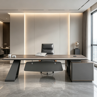 Table de bureau en PVC pour PDG, mobilier de bureau de direction, espace exécutif de luxe, table et armoire de bureau pour le bureau du patron
