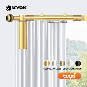 Rail de rideau motorisé artistique KYOK Gold Tuya WiFi - Système de rail de rideau intelligent de luxe pour la décoration intérieure - Product Image 1