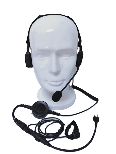 Lightweight Bone Conduction Headset with Boom Mic and PTT for Two Way Radio