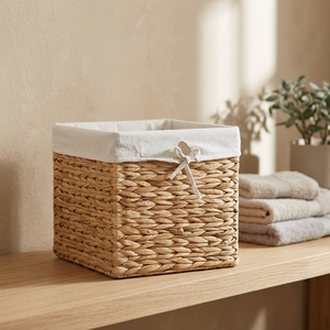 Factory Price Hot Wholesale Living Room Handmade Water Hyacinth Woven Eco-Friendly <b>Foldable</b> Storage <b>Basket</b> <b>Laundry</b> <b>Basket</b> - Product Image 4