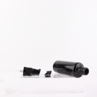 Emballage d'huile capillaire de luxe 10ml 15ml 30ml 50ml 100 ml Bouteille de lotion Bouteille en verre noir avec pompe Bouteille d'huile essentielle en verre
