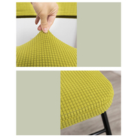 Chaise pliante de salle à manger avec dossier en polyester élastique et doux, housse anti-poussière, 1 ensemble