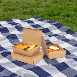 <span class=keywords><strong>Caja</strong></span> de almuerzo desechable con bisagras de 1300ml/1800ml de capacidad, de cartón kraft para aperitivos, panadería, comida, arroz, comida para llevar, laminación mate - Product Image 4