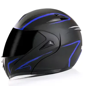Độc đáo ECE Dot lật lên Helm đầy đủ mặt Modular Mũ bảo hiểm kính mát kép sắt người đàn ông cascos MOTOS Chinos xe máy Mũ bảo hiểm
