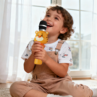 Boîte à karaoké sans fil rechargeable pour enfants, design ours omnidirectionnel, port USB Type C TF, poignée pour chanter n'importe où