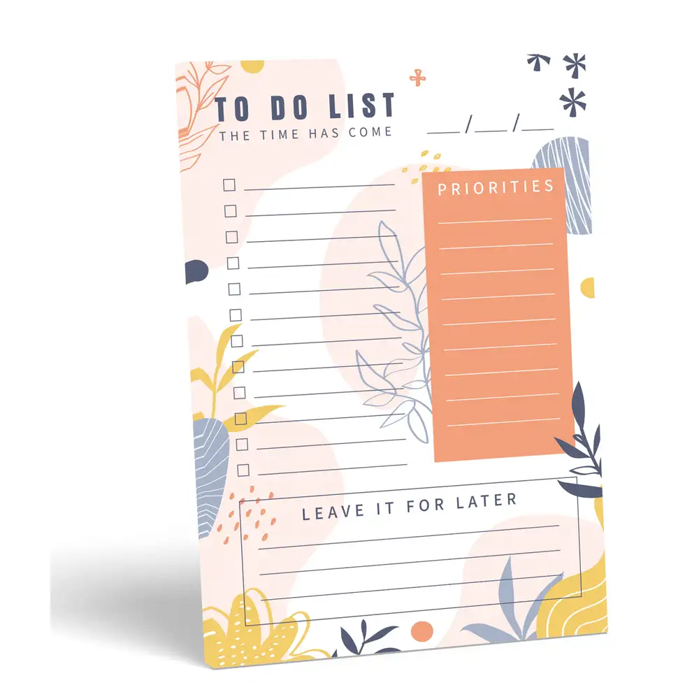 Wholesale New Design Custom Logo To Do List Notepad Printing Weekly Daily Planner Note Pad
