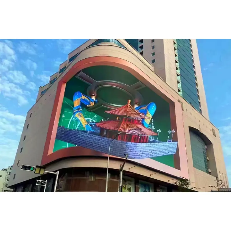 Pantalla Publicidad Panel iklan dinding eksterior layar papan reklame 3D Format Video bermain luar ruangan tampilan Led