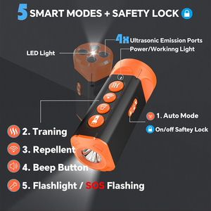 Thiết bị ngăn chặn vỏ chó siêu âm với 4 bộ phát & Thiết bị chống sủa pin 4 trong 1 180 ngày để sử dụng ngoài trời an toàn - Product Image 4