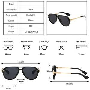 Gafas de Sol de Moda Retro 2025 con Logotipo Personalizado, Gafas de Sol Cuadradas para Mujer, Protección UV400, Degradado, Doble Puente, Estilo Piloto, para Hombre - Product Image 5