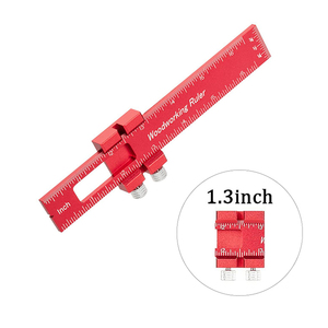 Règle multifonctionnelle de type T de 6/8/12 pouces en alliage d'aluminium Règle à tracer de précision pour le travail du bois Règle de poche en métal - Product Image 4