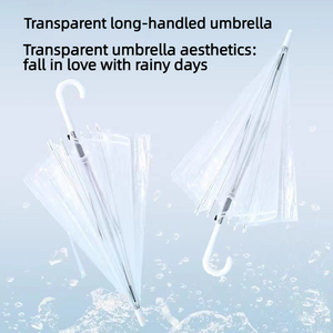 Paraguas Transparente POE de 8 Varillas con Mango de Gancho, Personalizable con Logotipo, Precio al por Mayor, Económico, para la Temporada de Lluvia, Regalo Promocional - Product Image 2