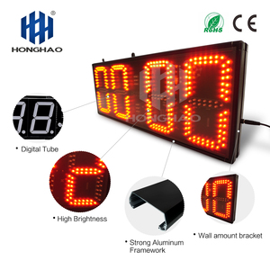 [Hong Hao] moderne 12/24 <span class=keywords><strong>mural</strong></span> 8 pouces LED rouge horloge numérique industrielle télécommande minuterie LED intérieure - Product Image 4