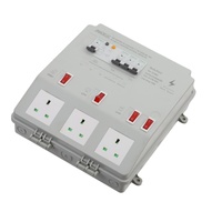 Caja de Conexión JA-RB03, Caja de ABS Impermeable IP54 para Montaje en Pared, Precableada con 3 Tomas de Corriente UK BS de 230V 16A
