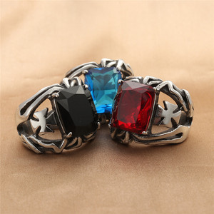 European Style Titanium Steel Hollow <b>Cross</b> <b>Ring</b> Men's Punk Geometric Fashion Jewelry Gift Claw Setting <b>Rings</b> - Product Image 1