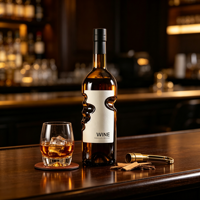 Bouteille de whisky en verre ambré de 750 ml, forme irrégulière unique, bouteille vide pour liqueur et vin, logo personnalisé pour le brandy et les spiritueux, vente en gros