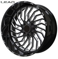 Jantes tout-terrain en aluminium forgé LEAD 20 22 24 pouces, noir mat, à déport profond, avec beadlock, PCD 6x135 6x139.7 pour F150 Silverado Tundra