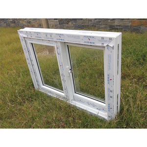 Fenêtre coulissante thermique UPVC à double verre pour les zones climatiques froides Fenêtre coulissante UPVC de remplacement bon marché pour la rénovation domiciliaire - Product Image 1