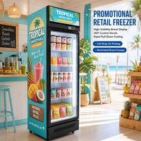 Congélateur vertical de haute qualité -24°C ° Vitrine sans givre avec évaporateur en cuivre pur et triple vitrage trempé, modèle C Deep Case