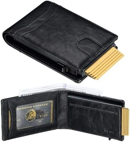 Cartera minimalista-cuero negro