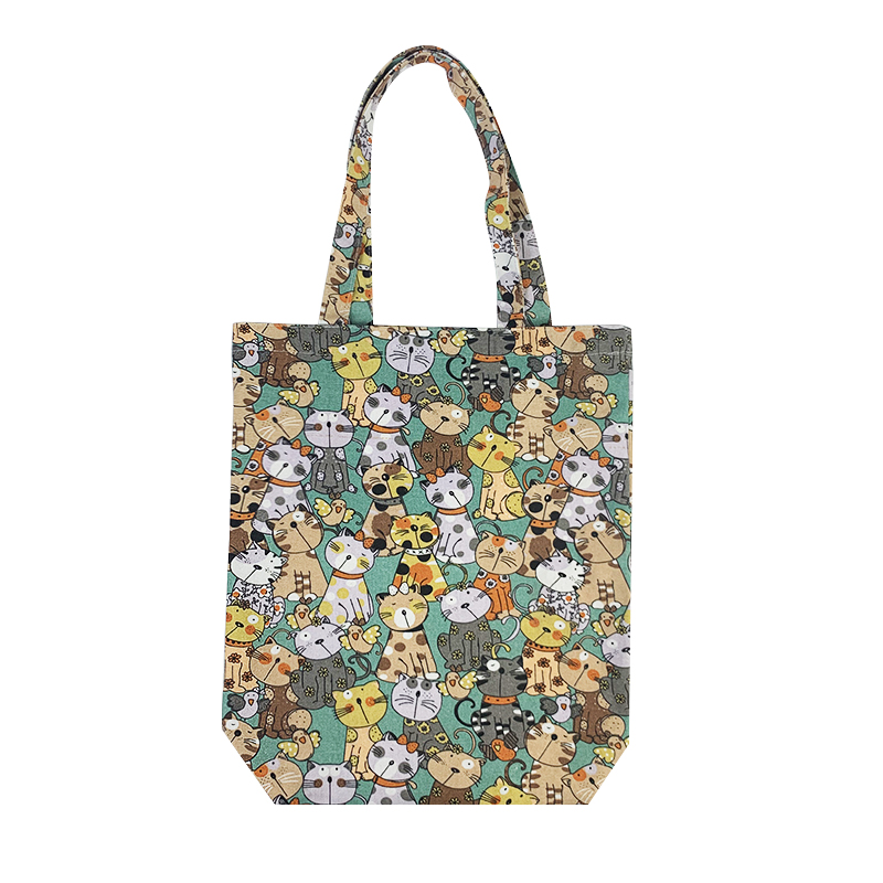 OEM Factory Recycled Colorful Logo Full Printed Shopping Small Wholesale Laydies Cotton Tote Custom Canvas Bag