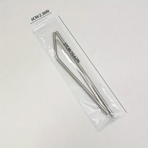 Ensemble de pailles à boire écologiques réutilisables en métal avec logo, paille en acier inoxydable 304 avec sac, échantillon gratuit personnalisé, accessoires de bar - Product Image 3